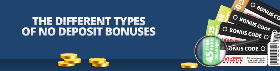 types of no deposit bonus nz